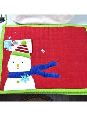 Snowman Holiday Placemat With Flatware Pocket 14x18 Inches Lot Of 5 Target 2007
